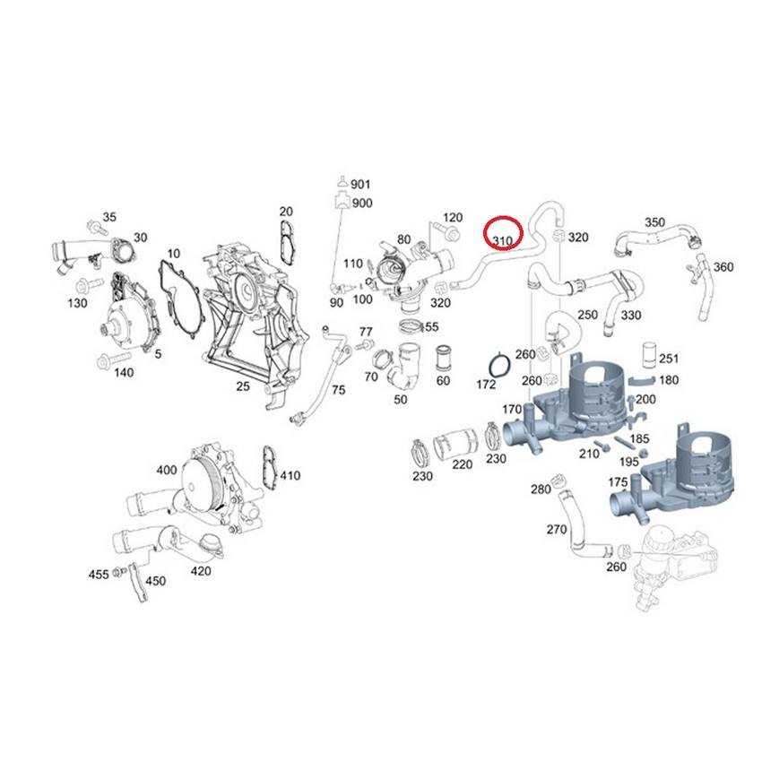 Mercedes Engine Coolant Hose 6512000358